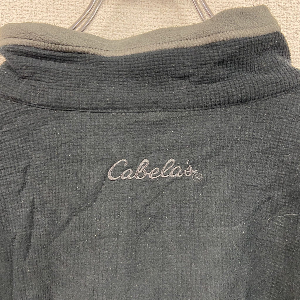 Cabela's　カベラス　フリースプルオーバー　フリースジャケット　ハーフジップ　黒　ブラック　XXXLサイズ　古着