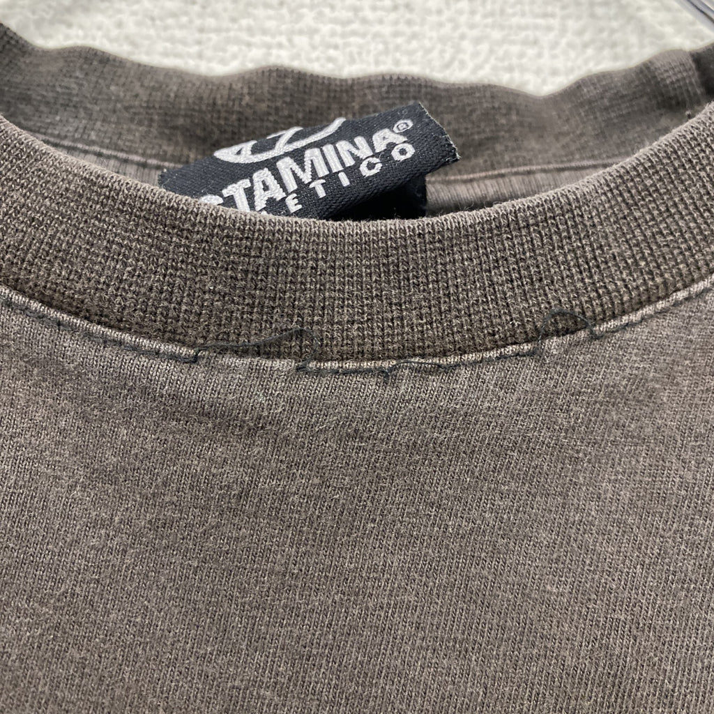 STAMINA　半袖プリントTシャツ　茶色　ブラウン　Sサイズ　古着