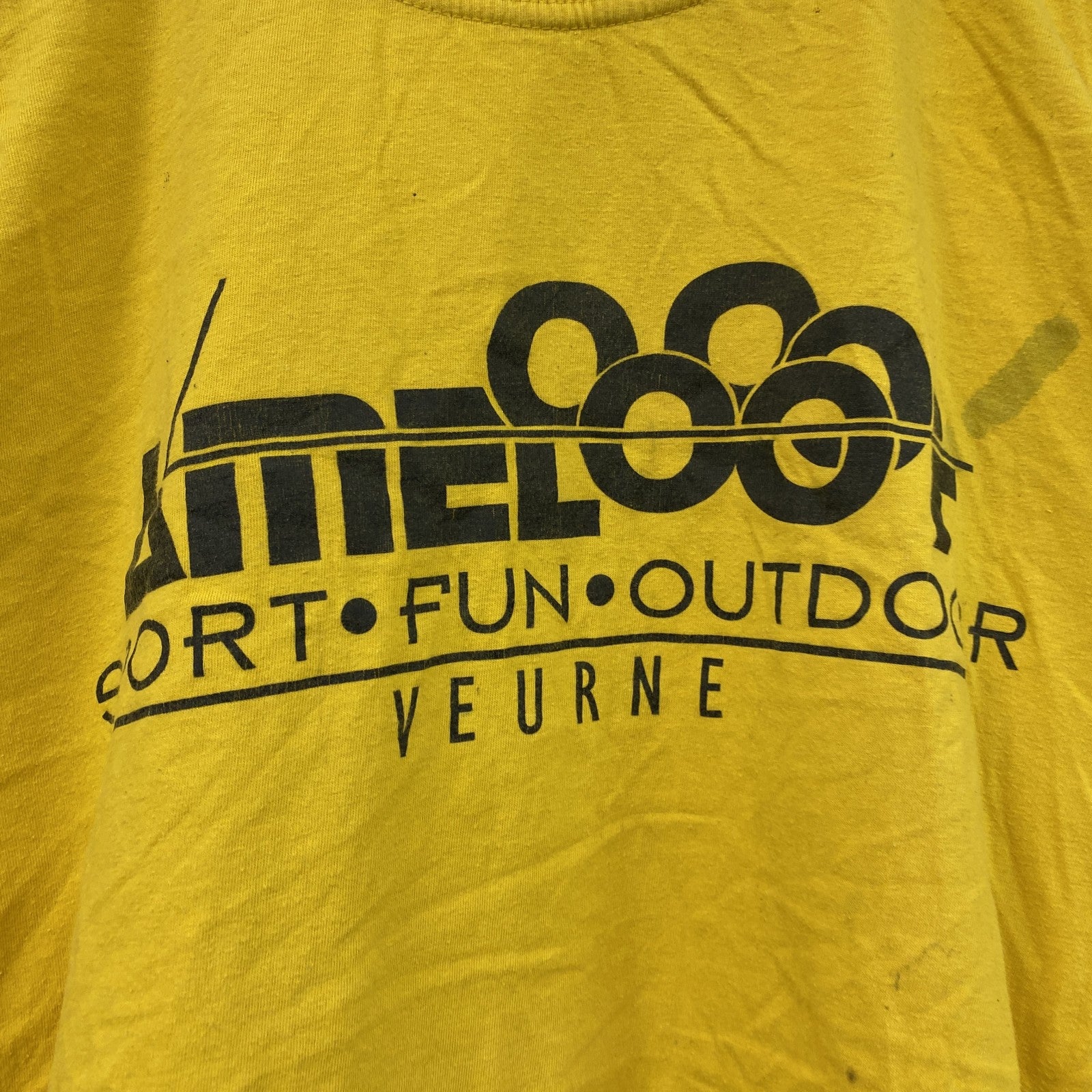 半袖プリントTシャツ　両面プリント　黄色　イエロー　古着
