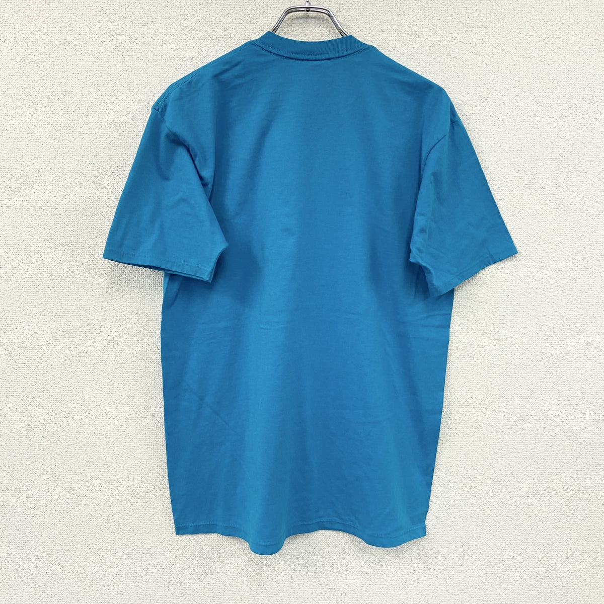 SUNBELT　半袖プリントTシャツ　シングルステッチ　水色　ライトブルー　Lサイズ カットソー メンズ コットン 古着