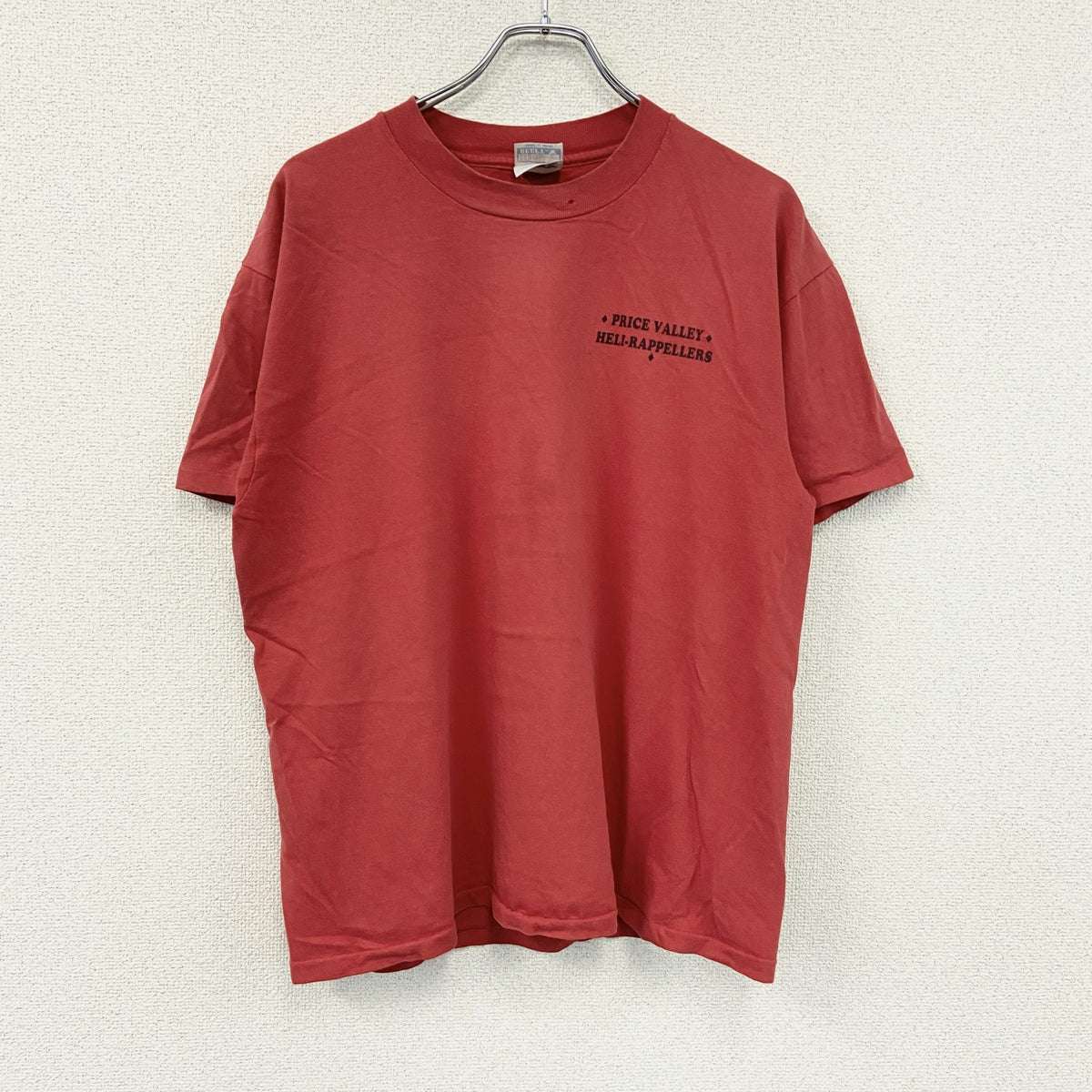 Hanes　ヘインズ　半袖プリントTシャツ　シングルステッチ　赤　レッド　Lサイズ カットソー メンズ コットン 古着