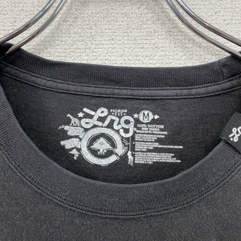 LRG　エルアールジー　半袖プリントTシャツ　国旗　星条旗　黒　ブラック　Mサイズ　古着