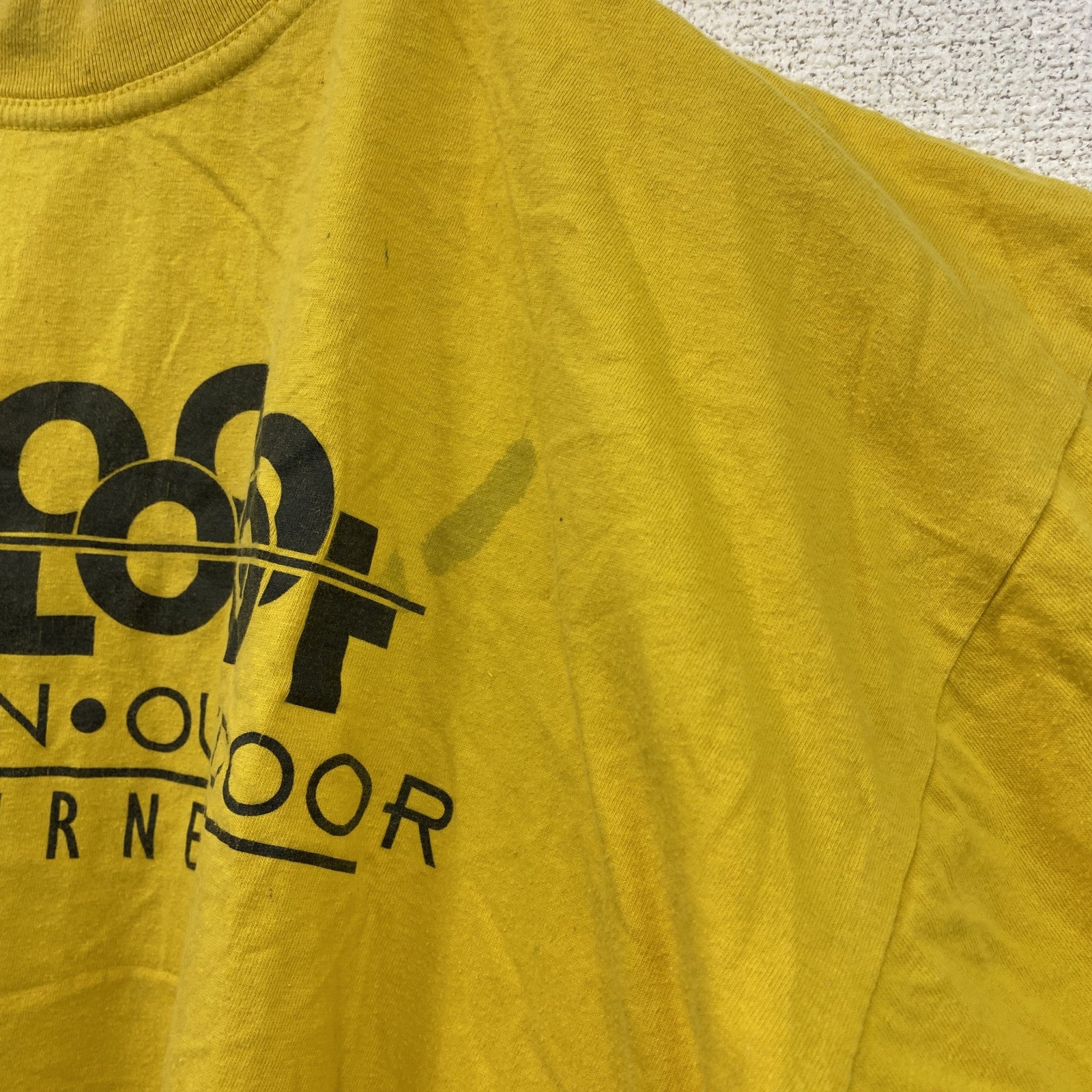 半袖プリントTシャツ　両面プリント　黄色　イエロー　古着