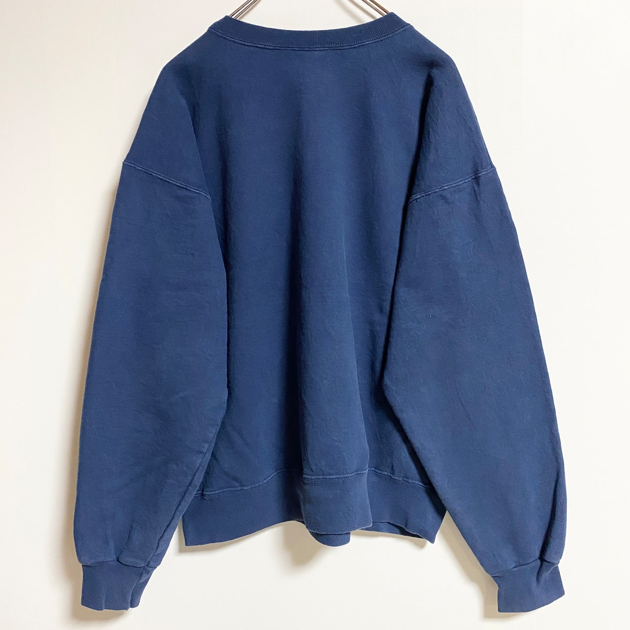 Hanes　ヘインズ　長袖プリントスウェット　トレーナー　クルーネック　高校　ネイビー　紺　秋冬服　Mサイズ　古着