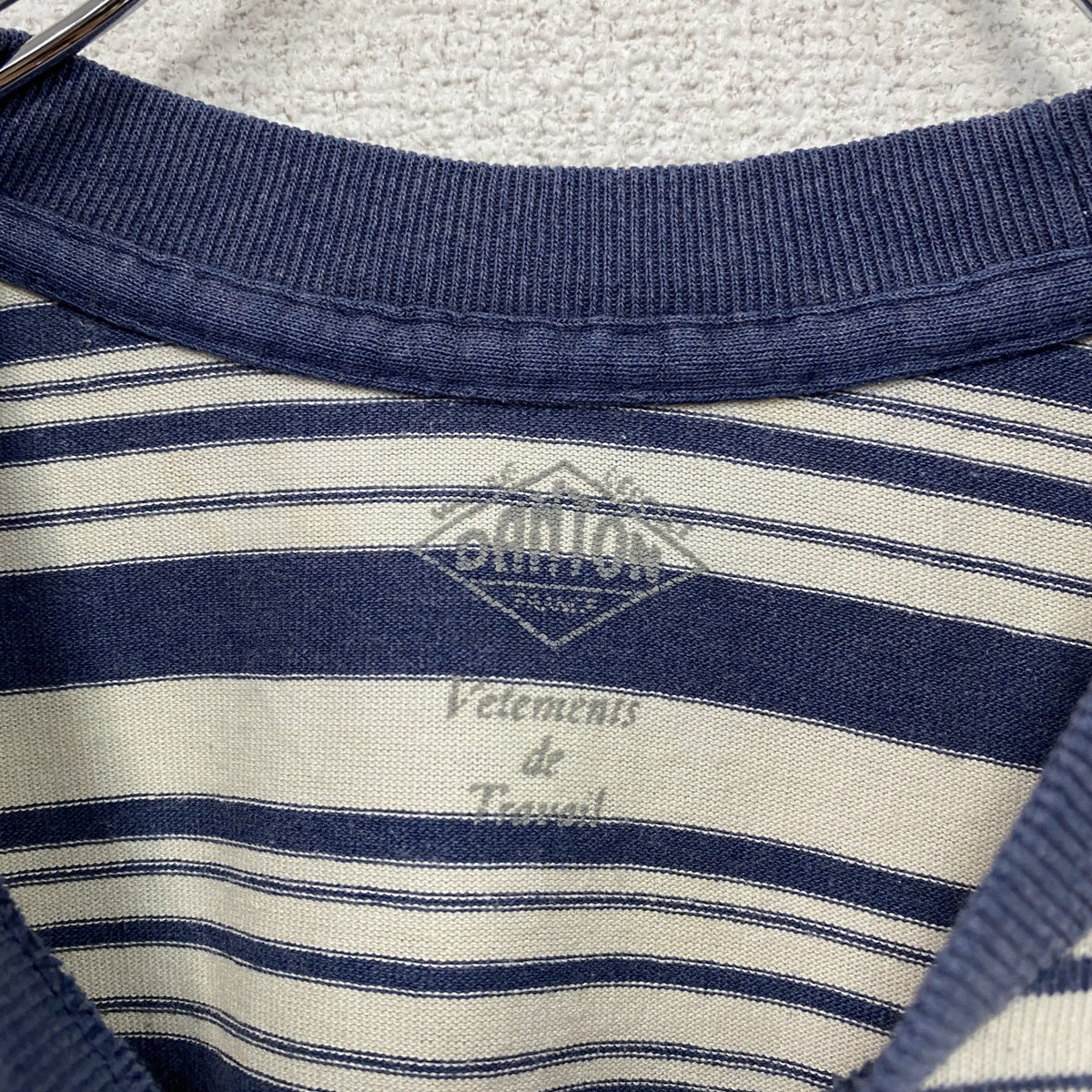 DANTON　ダントン　半袖Tシャツ　ボーダー　紺　ネイビー　白　ホワイト　Sサイズ　古着