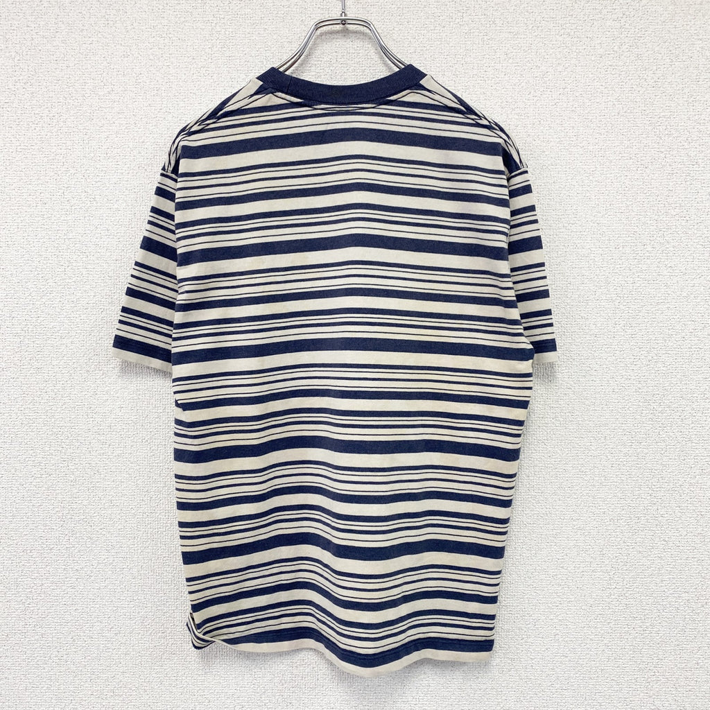 DANTON　ダントン　半袖Tシャツ　ボーダー　紺　ネイビー　白　ホワイト　Sサイズ　古着
