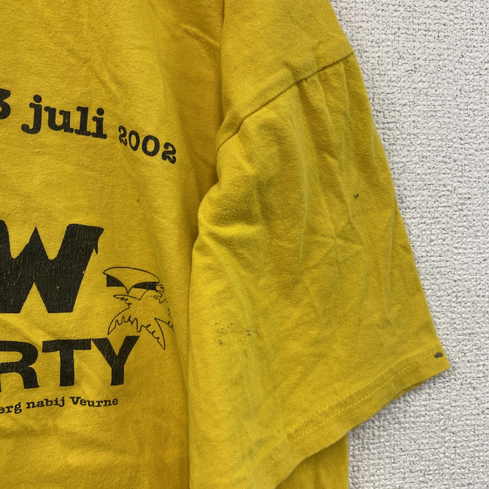 半袖プリントTシャツ　両面プリント　黄色　イエロー　古着