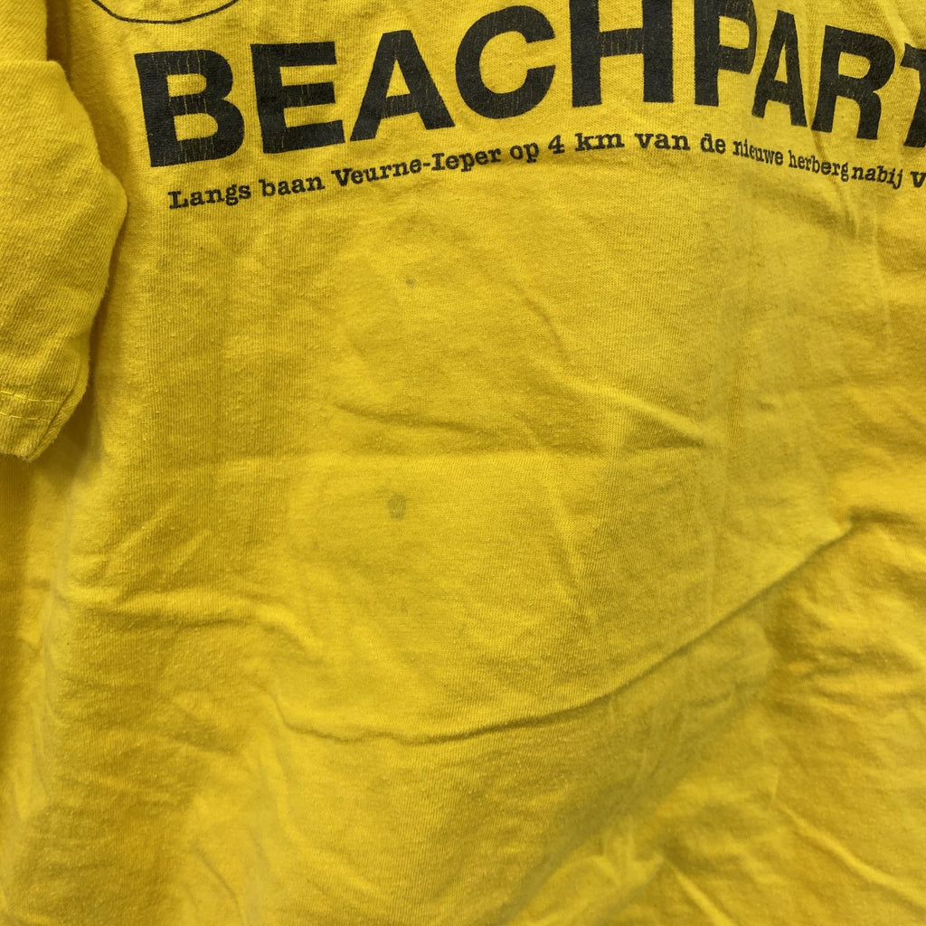 半袖プリントTシャツ　両面プリント　黄色　イエロー　古着