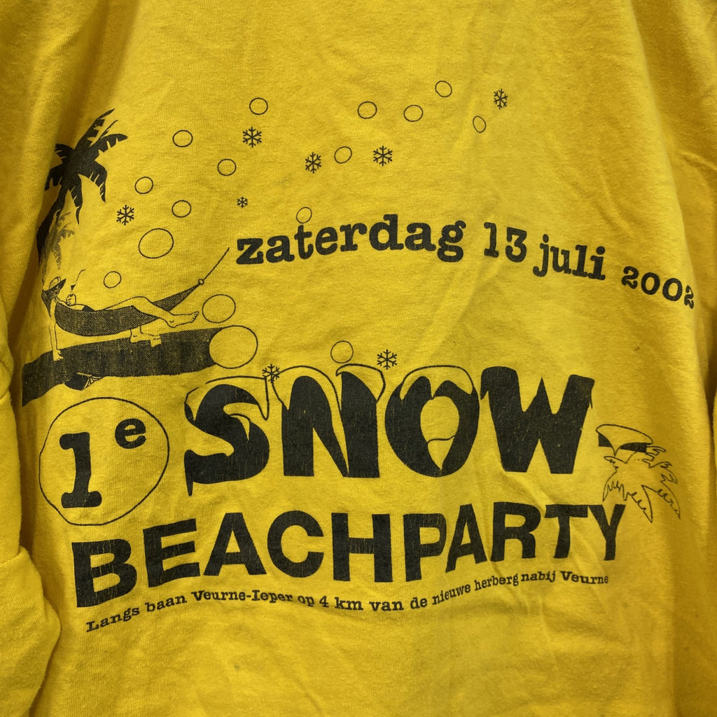 半袖プリントTシャツ　両面プリント　黄色　イエロー　古着