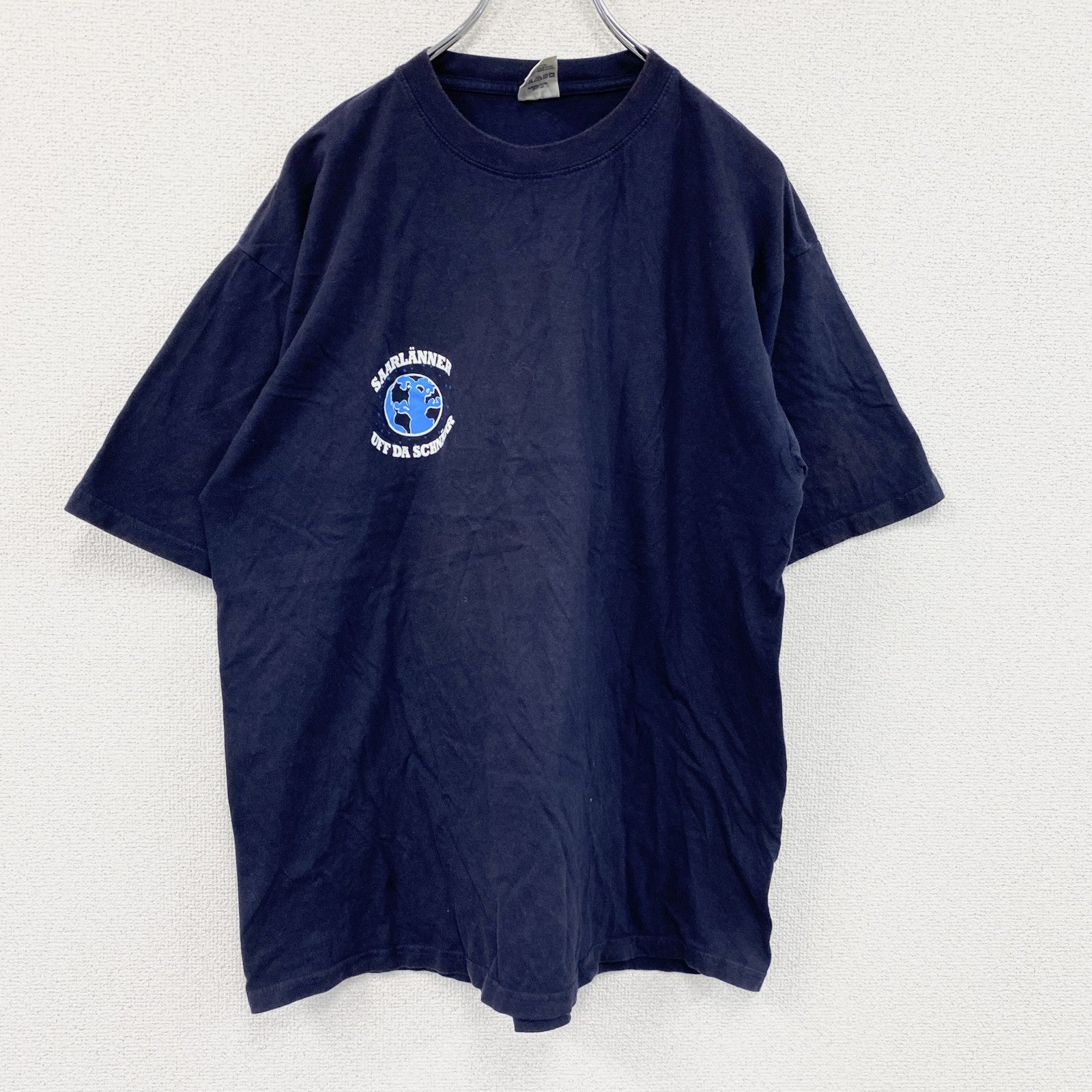 00s　JERZEES　ジャージーズ　半袖プリントTシャツ　ヴィンテージ　紺　ネイビー　Lサイズ　古着