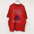 HARLEY DAVIDSON　ハーレーダビッドソン　半袖プリントTシャツ　赤　レッド　XLサイズ　古着