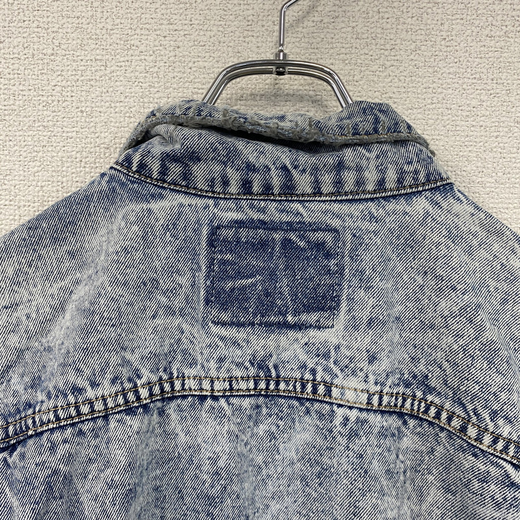 EDWIN　エドウィン　ケミカルウォッシュデニムジャケット　インディゴ　Lサイズ　古着