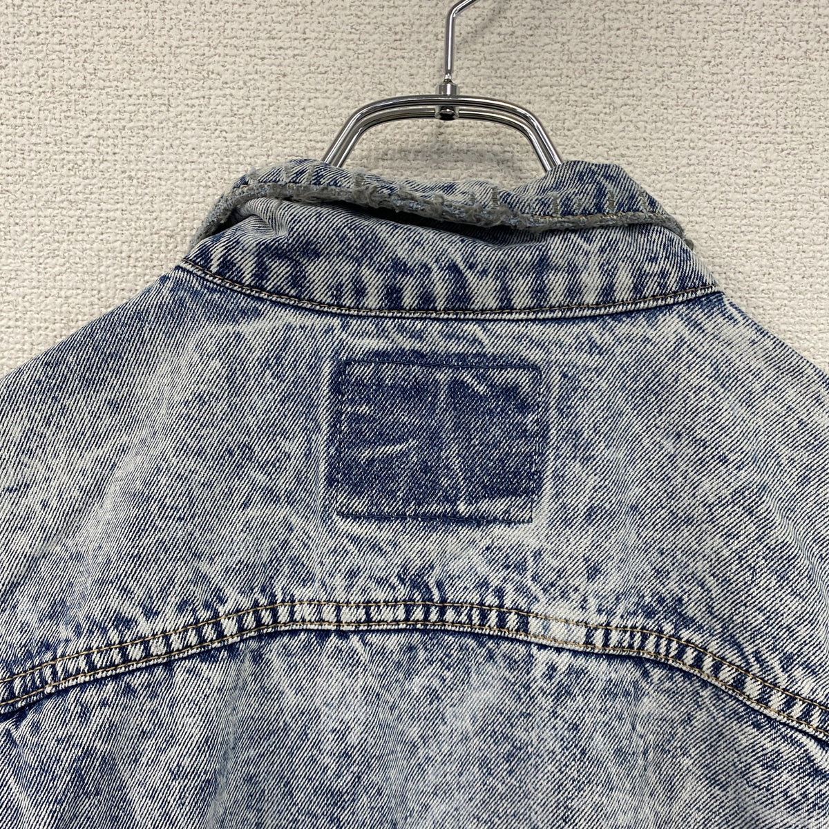 EDWIN　エドウィン　ケミカルウォッシュデニムジャケット　インディゴ　Lサイズ　古着