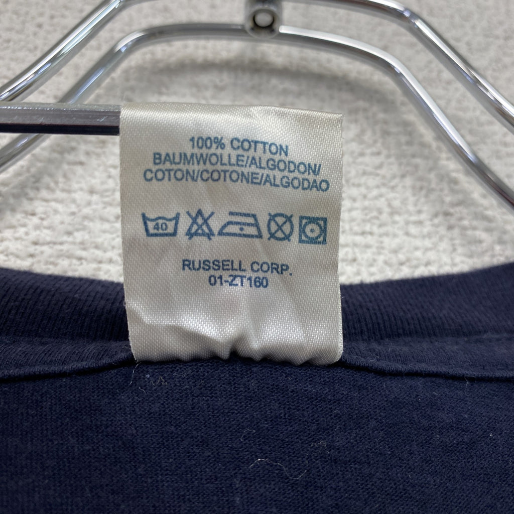 00s　JERZEES　ジャージーズ　半袖プリントTシャツ　ヴィンテージ　紺　ネイビー　Lサイズ　古着