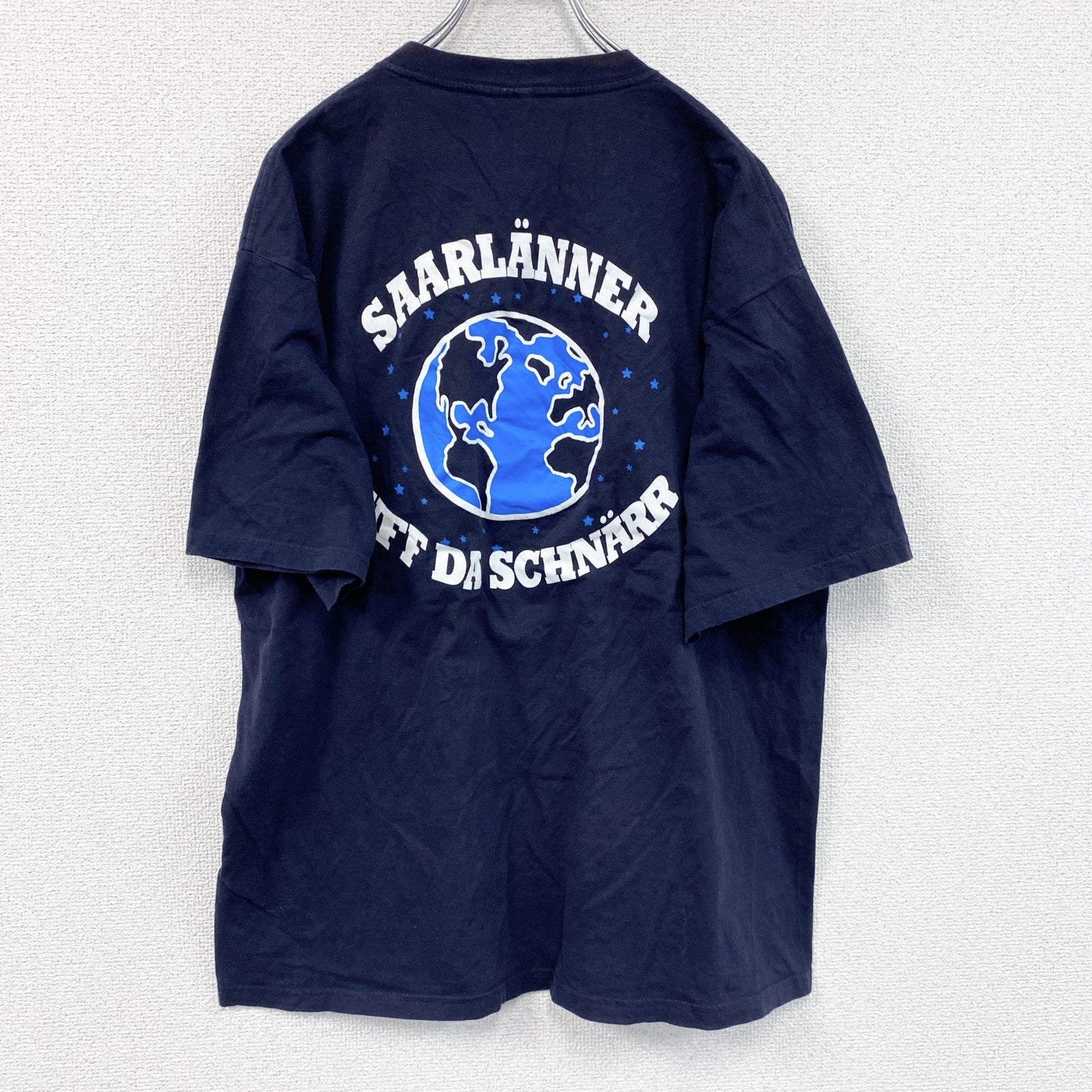 00s　JERZEES　ジャージーズ　半袖プリントTシャツ　ヴィンテージ　紺　ネイビー　Lサイズ　古着