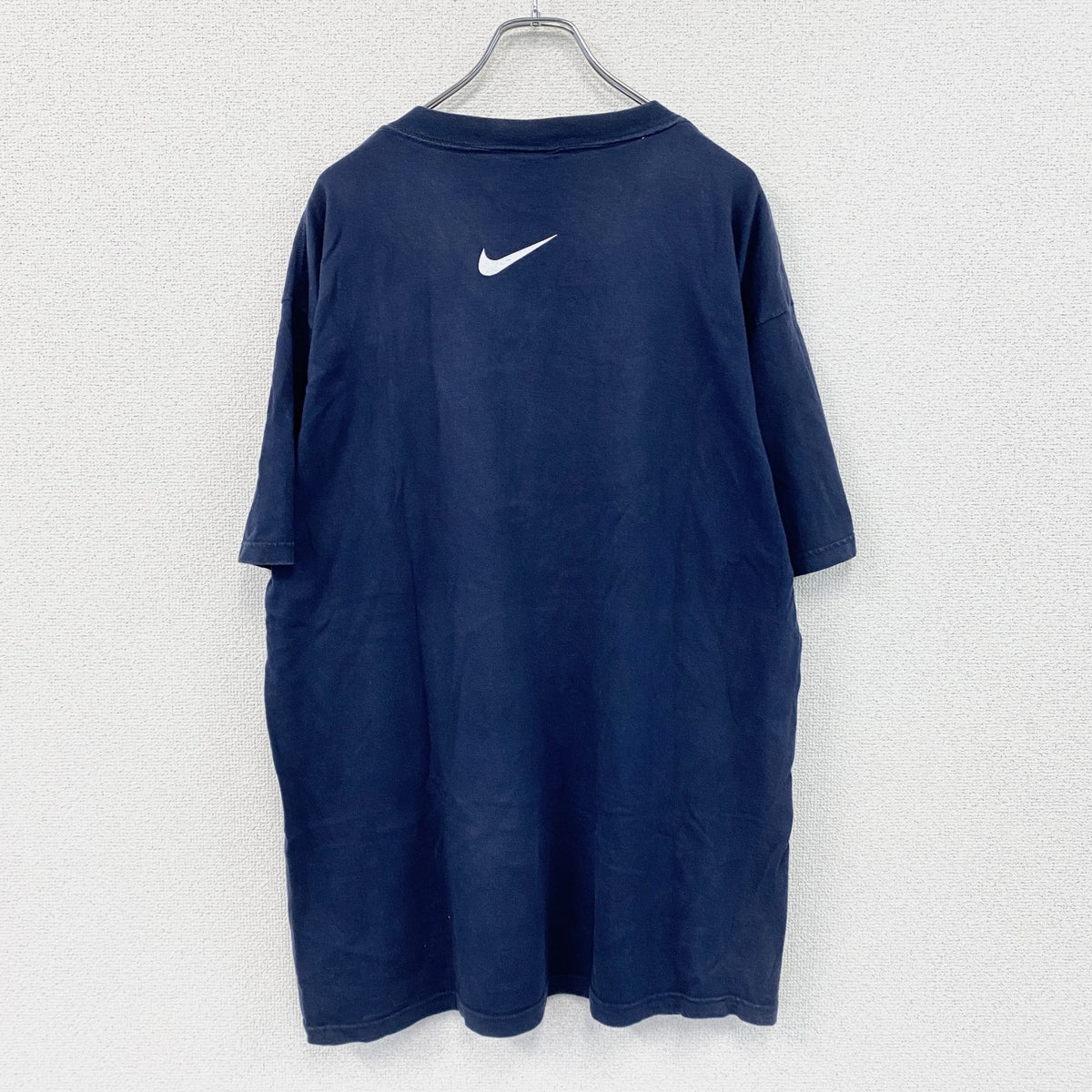 90s～　NIKE　ナイキ　半袖プリントTシャツ　ヴィンテージ　スウッシュ　紺　ネイビー　Lサイズ 　古着