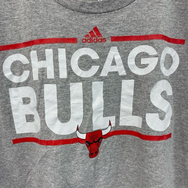 adidas　アディダス　半袖プリントTシャツ　灰色　グレー　Lサイズ　古着