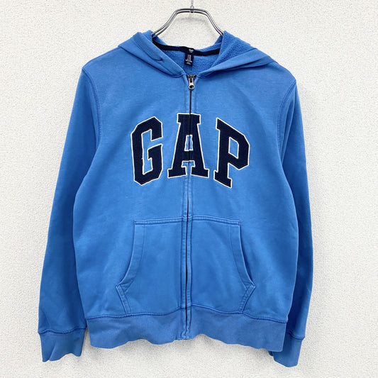 GAP　ギャップ　フルジップパーカー/フーディー　デカロゴ　青　ブルー　XSサイズ