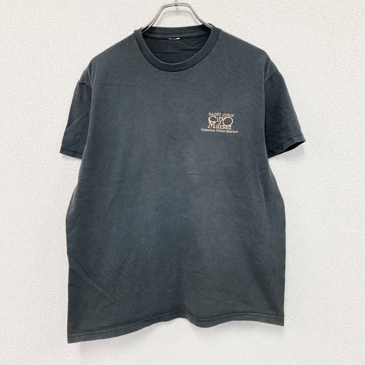 セントジョンシティマーケット　半袖プリントTシャツ　刺繍　フェード　黒　ブラック