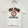 ～90s　Hanes　ヘインズ　半袖プリントTシャツ　カレッジロゴ　シングルステッチ　白　ホワイト　Mサイズ　　ヴィンテージ　古着