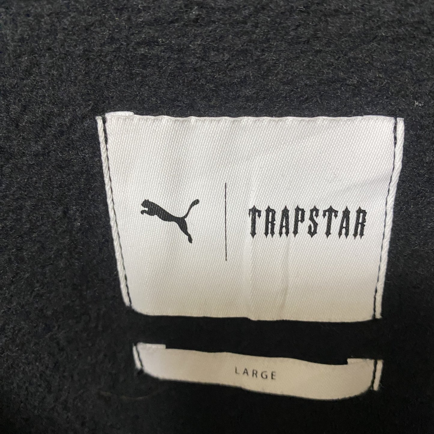 古着 used PUMA TRAPSTAR 長袖クルーネックスウェット　トレーナー　裏起毛　ミリタリー　ブラック　Lサイズ