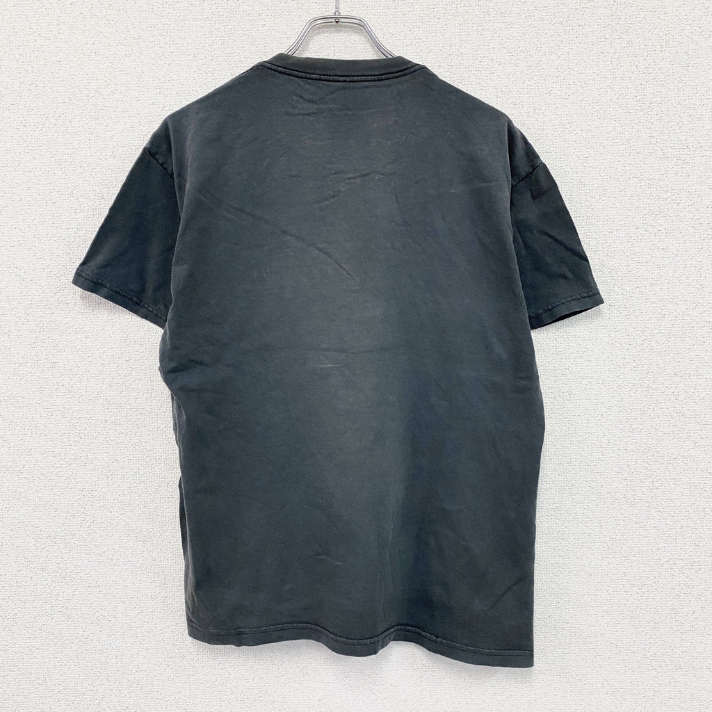 セントジョンシティマーケット　半袖プリントTシャツ　刺繍　フェード　黒　ブラック　古着