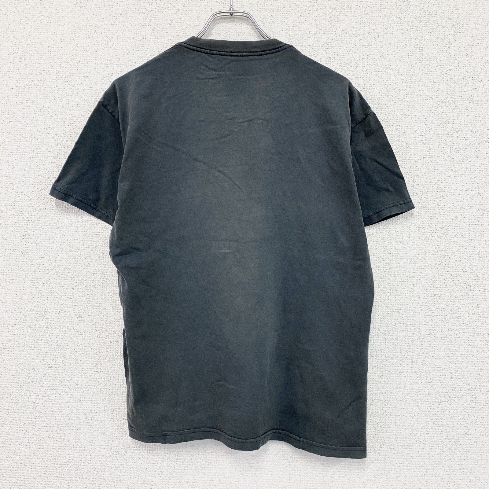 セントジョンシティマーケット　半袖プリントTシャツ　刺繍　フェード　黒　ブラック　古着