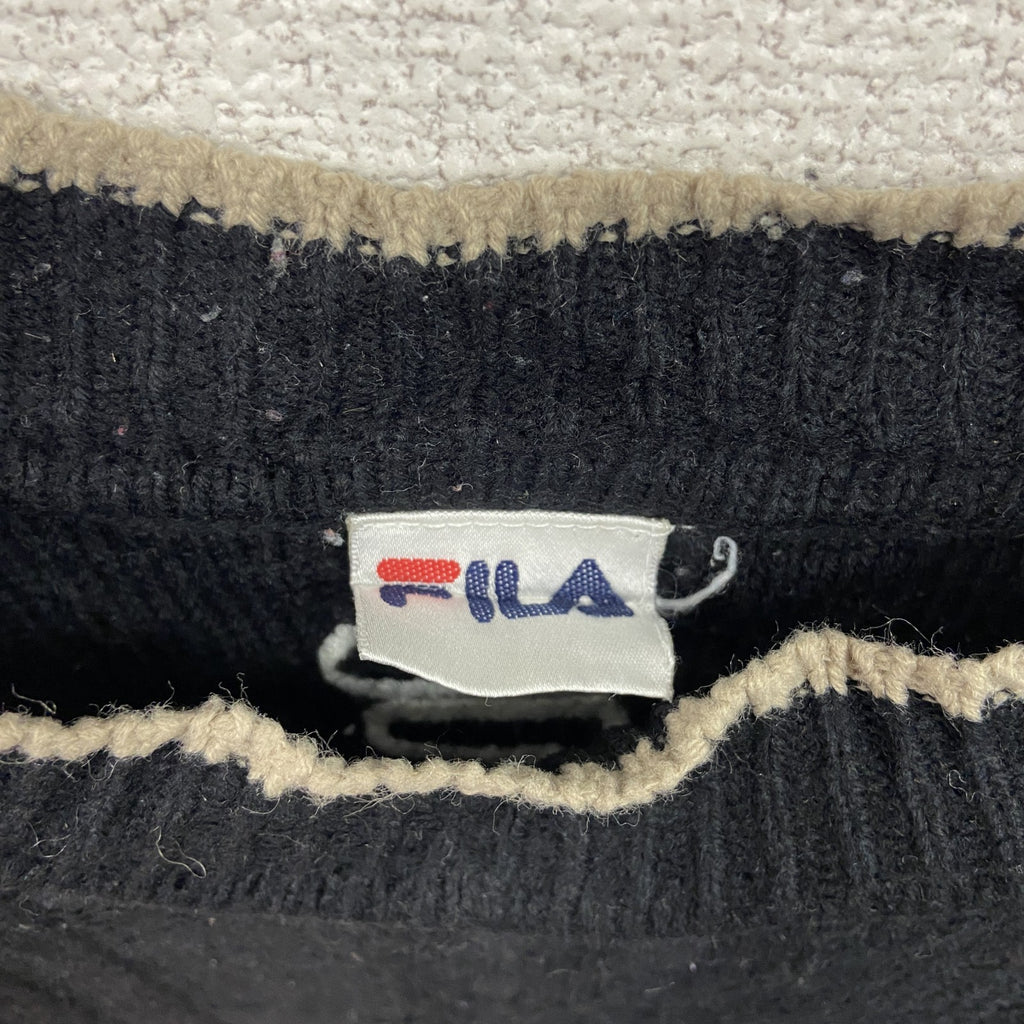 FILA　フィラ　ニットセーター　黒　ブラック　XXLサイズ　古着