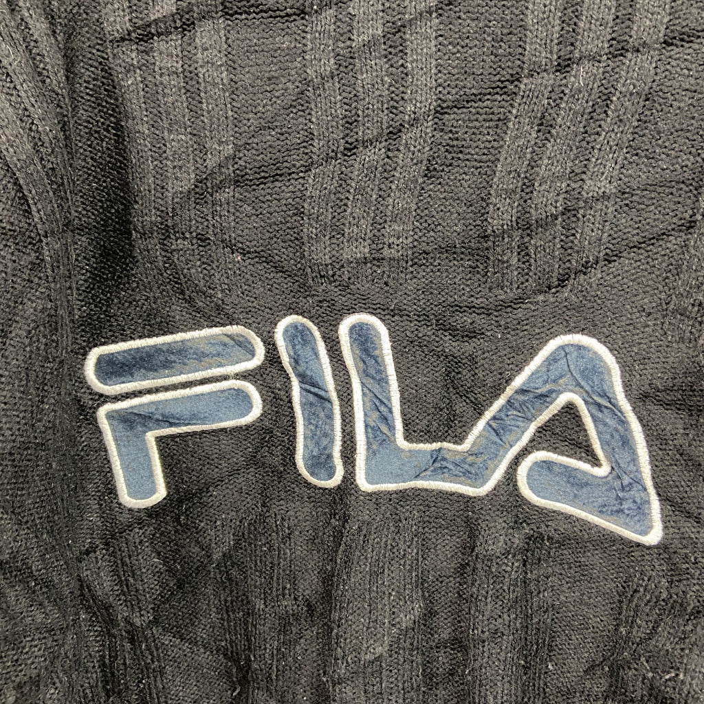FILA　フィラ　ニットセーター　黒　ブラック　XXLサイズ　古着