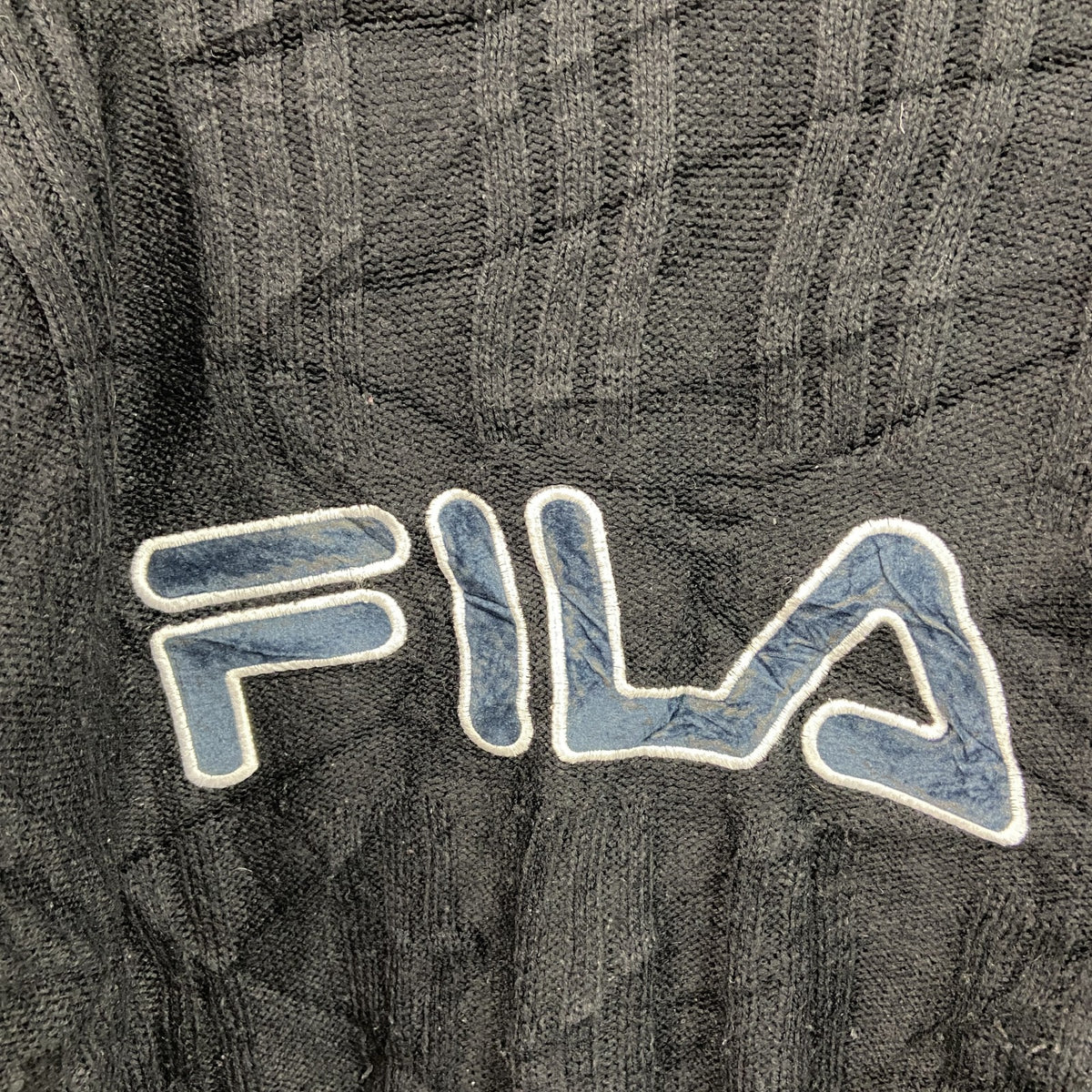 FILA　フィラ　ニットセーター　黒　ブラック　XXLサイズ　古着