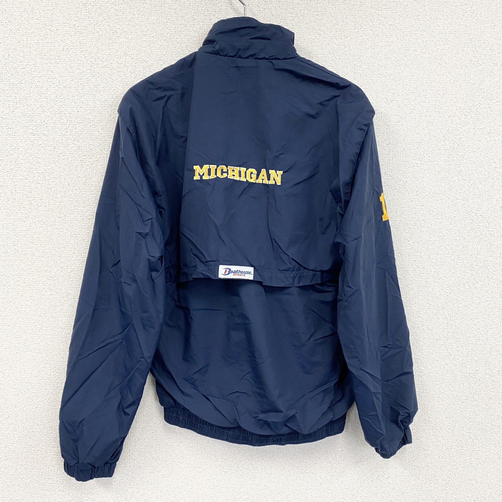 Boathouse　フルジップナイロンジャケット　MICHIGAN　紺　ネイビー　Sサイズ　古着