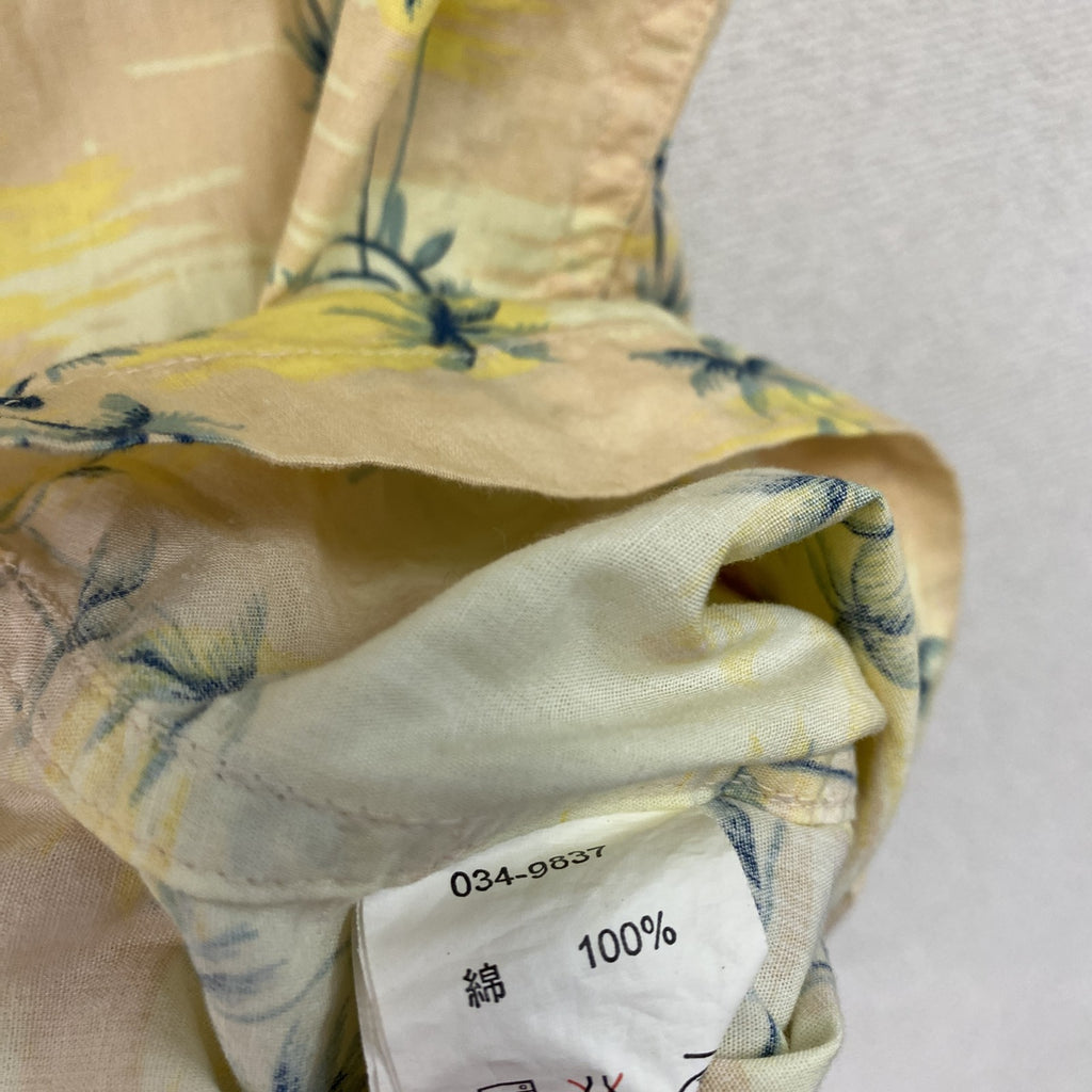 Eddie Bauer　エディーバウアー　半袖シャツ/アロハシャツ　総柄　黄色　イエロー　Lサイズ　古着