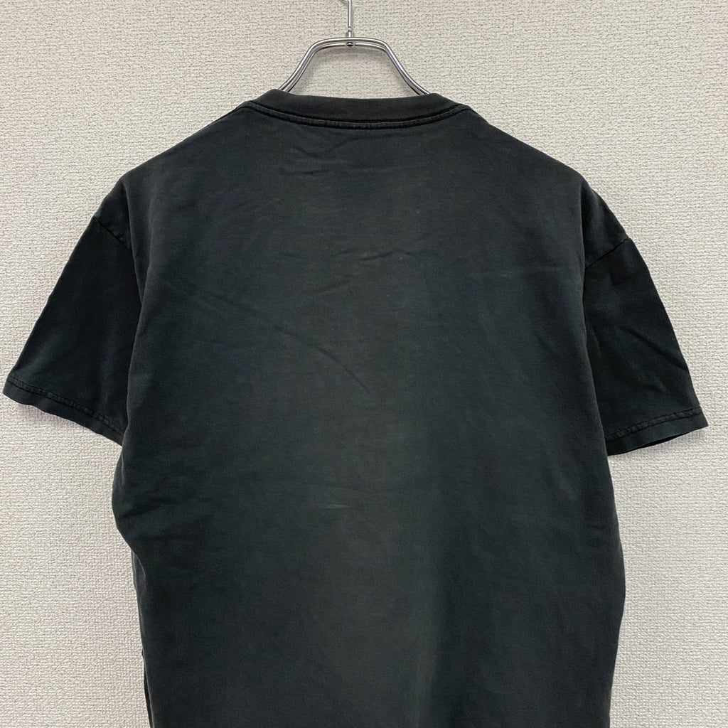 セントジョンシティマーケット　半袖プリントTシャツ　刺繍　フェード　黒　ブラック　古着