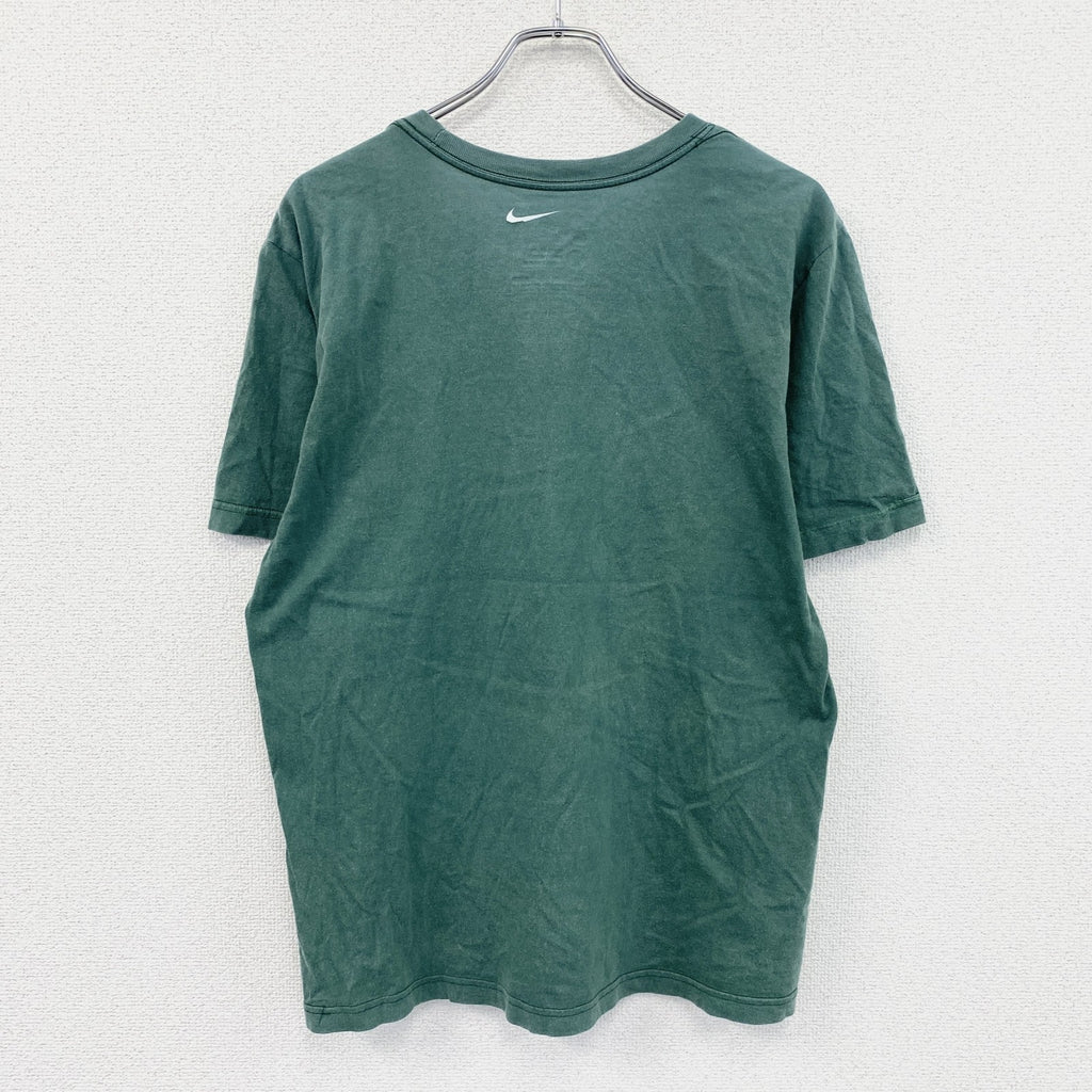 NIKE　ナイキ　半袖Tシャツ　スウッシュ　緑　グリーン　Mサイズ カットソー メンズ コットン 古着