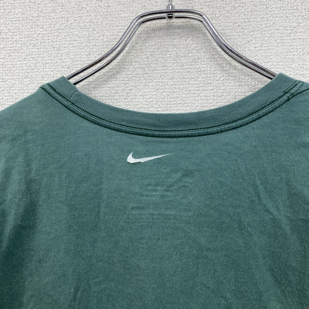 NIKE　ナイキ　半袖Tシャツ　スウッシュ　緑　グリーン　Mサイズ カットソー メンズ コットン 古着