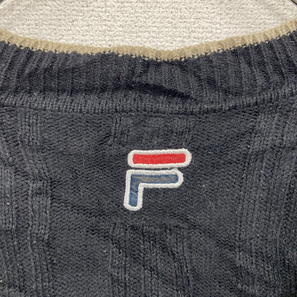 FILA　フィラ　ニットセーター　黒　ブラック　XXLサイズ　古着