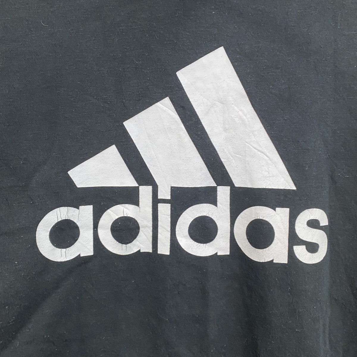 adidas　アディダス　スウェットパーカー/フーディー　パフォーマンスロゴ　デカロゴ　黒　ブラック　Lサイズ　古着