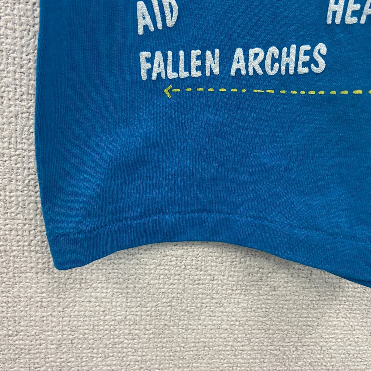 ONEITA　半袖プリントTシャツ　シングルステッチ　水色　ライトブルー　Lサイズ カットソー メンズ コットン 古着