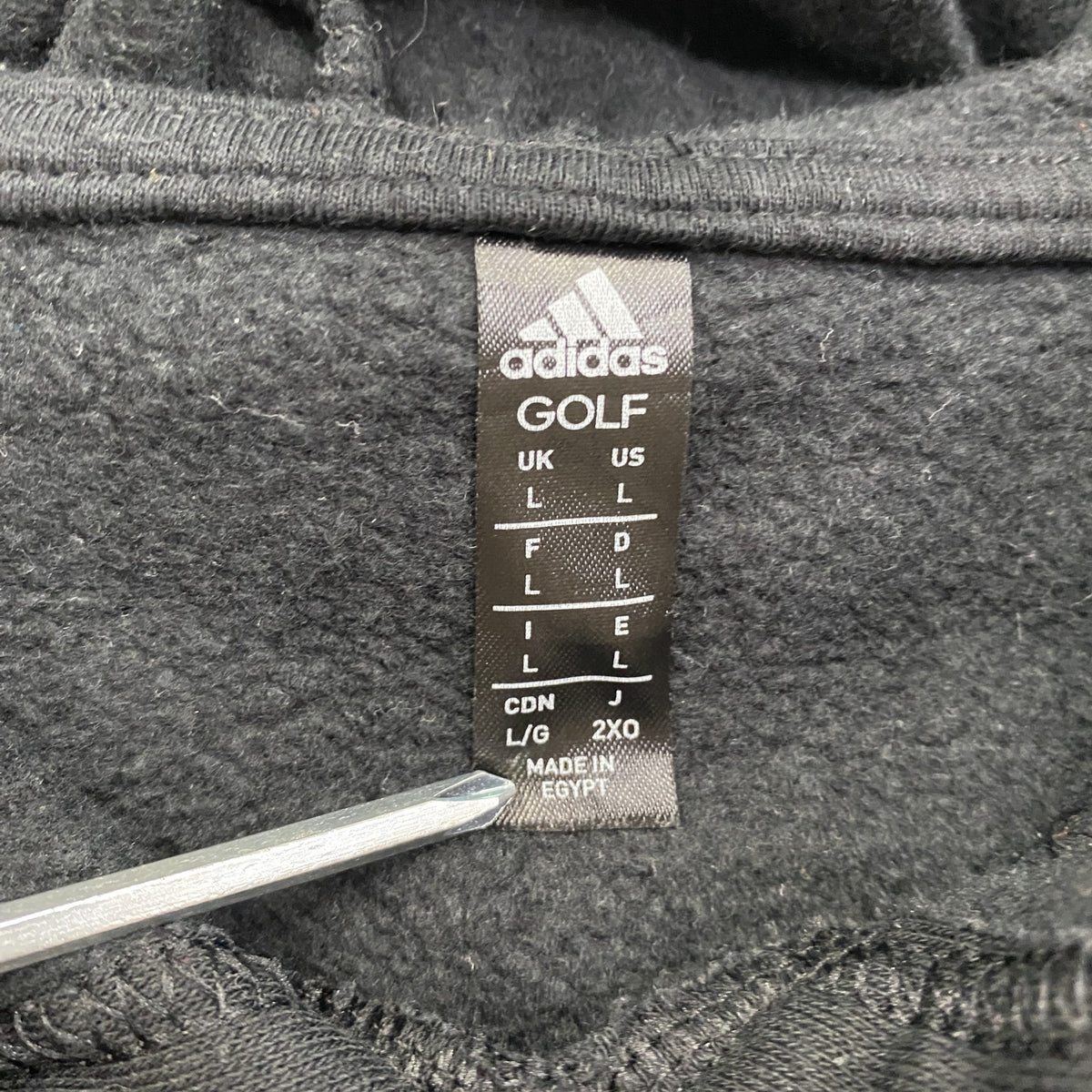 adidas　アディダス　スウェットパーカー/フーディー　パフォーマンスロゴ　デカロゴ　黒　ブラック　Lサイズ　古着