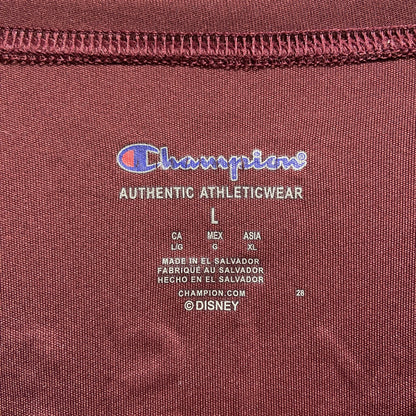 古着 used　Champion チャンピオン　Disney　ディズニー　ミッキーマウス　長袖プリントTシャツ　ワインレッド