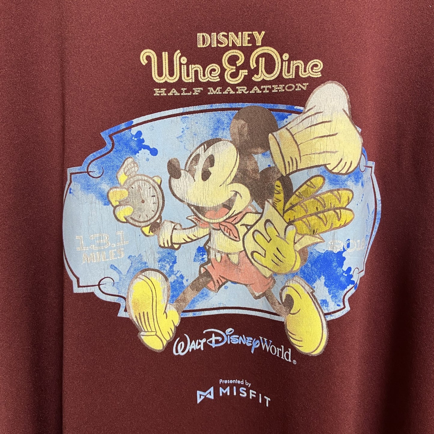 古着 used　Champion チャンピオン　Disney　ディズニー　ミッキーマウス　長袖プリントTシャツ　ワインレッド