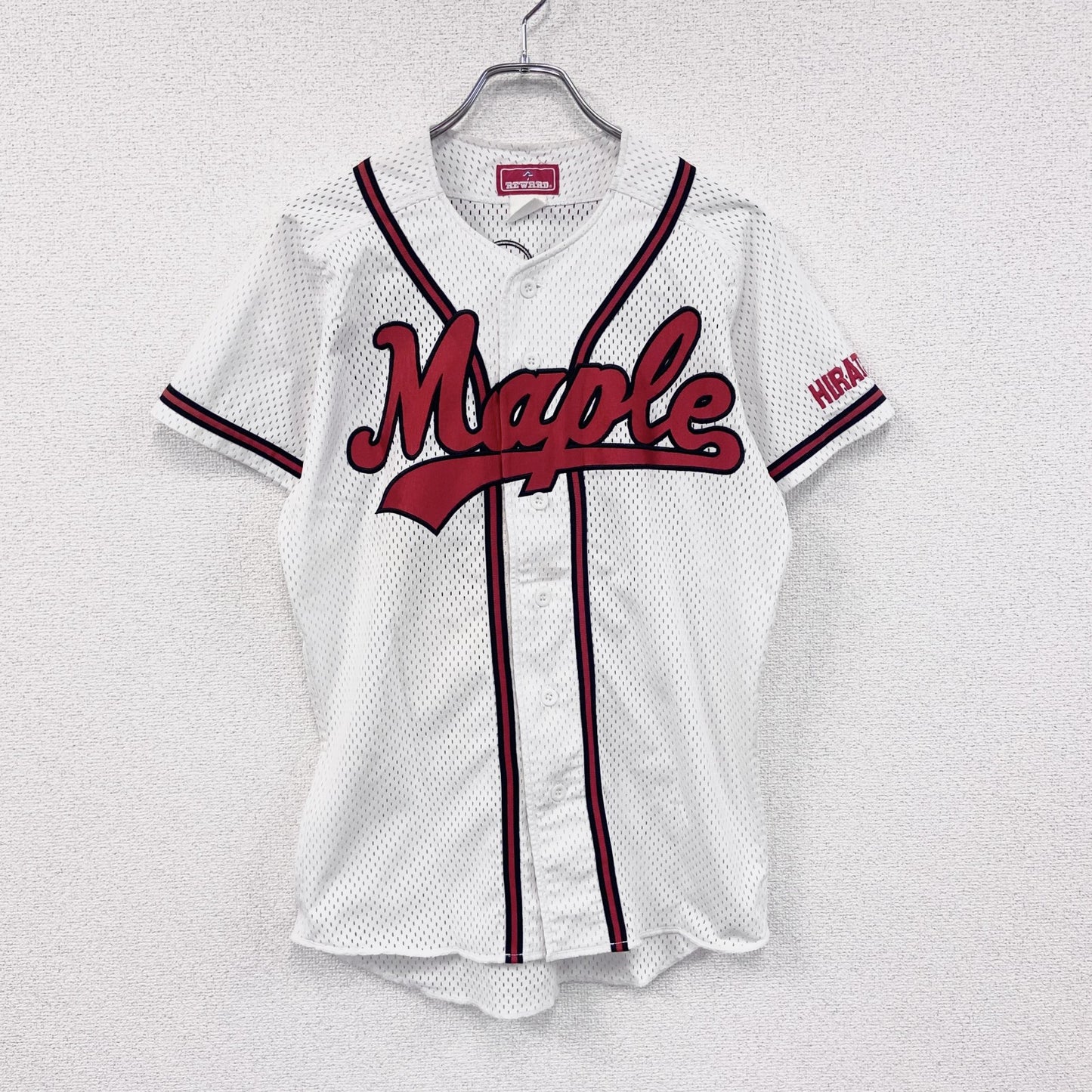 ～90s　REWARD　半袖プリントTシャツ　ユニフォーム　ヴィンテージ　白　ホワイト　Lサイズ