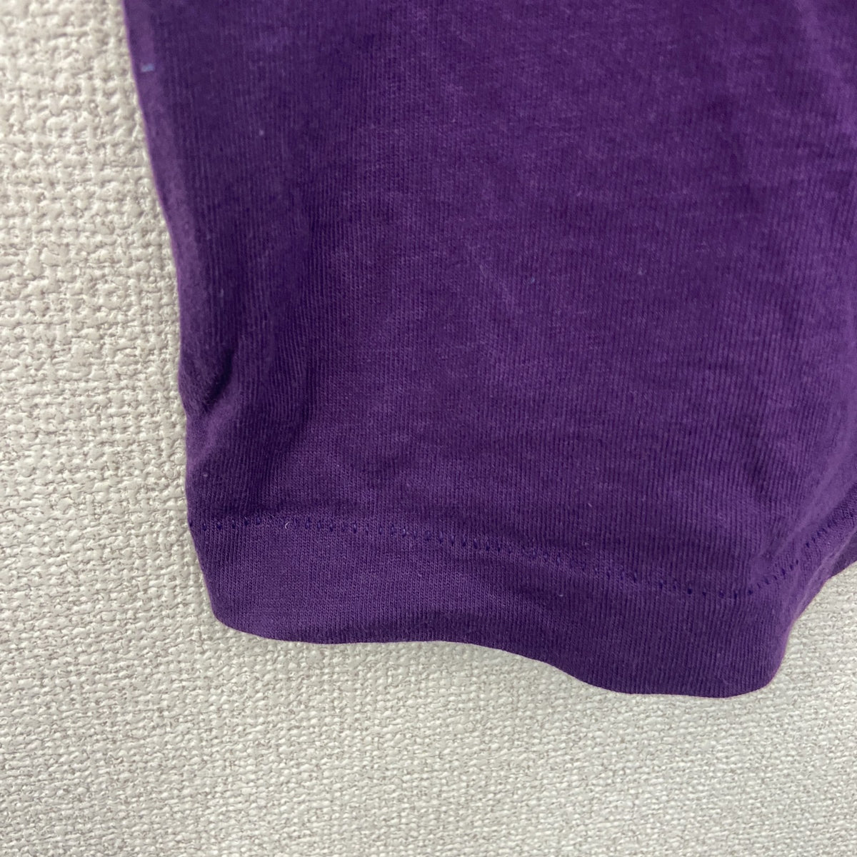FRUIT OF THE LOOM　フルーツオブザルーム　半袖プリントTシャツ　シングルステッチ　紫　パープル　XLサイズ カットソー メンズ コットン 古着