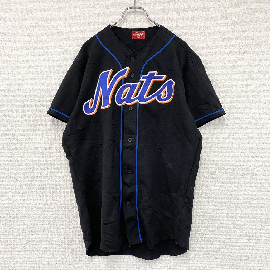 Rawlings　New York Mets　ニューヨークメッツ　MLB　ユニフォーム　半袖Tシャツ　黒　ブラック　2XOサイズ　古着