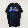 Rawlings　New York Mets　ニューヨークメッツ　MLB　ユニフォーム　半袖Tシャツ　黒　ブラック　2XOサイズ　古着
