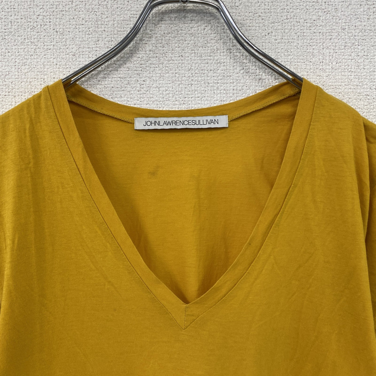 JOHNLAWRENCESULLIVAN　ジョンローレンスサリバン　半袖Tシャツ　Vネック　黄色　イエロー　Sサイズ 　古着