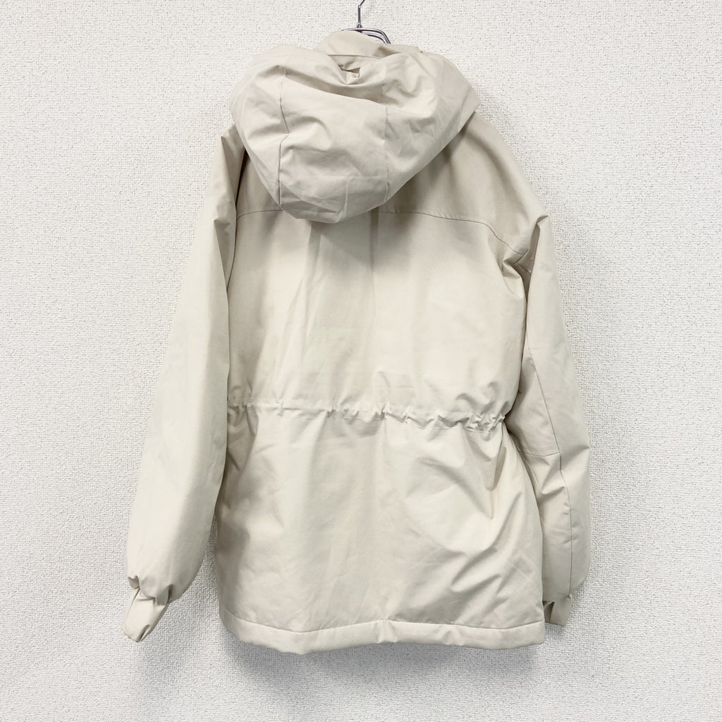 natural couture　ナチュラルクチュール　ダウンフェザージャケット　中綿入り　ハイネック　比翼仕立て　ベージュ　Fサイズ　古着