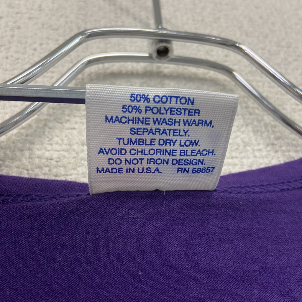 EAGLE USA　半袖プリントTシャツ　ヘンリーネック　紫　パープル　Mサイズ カットソー メンズ コットン 古着