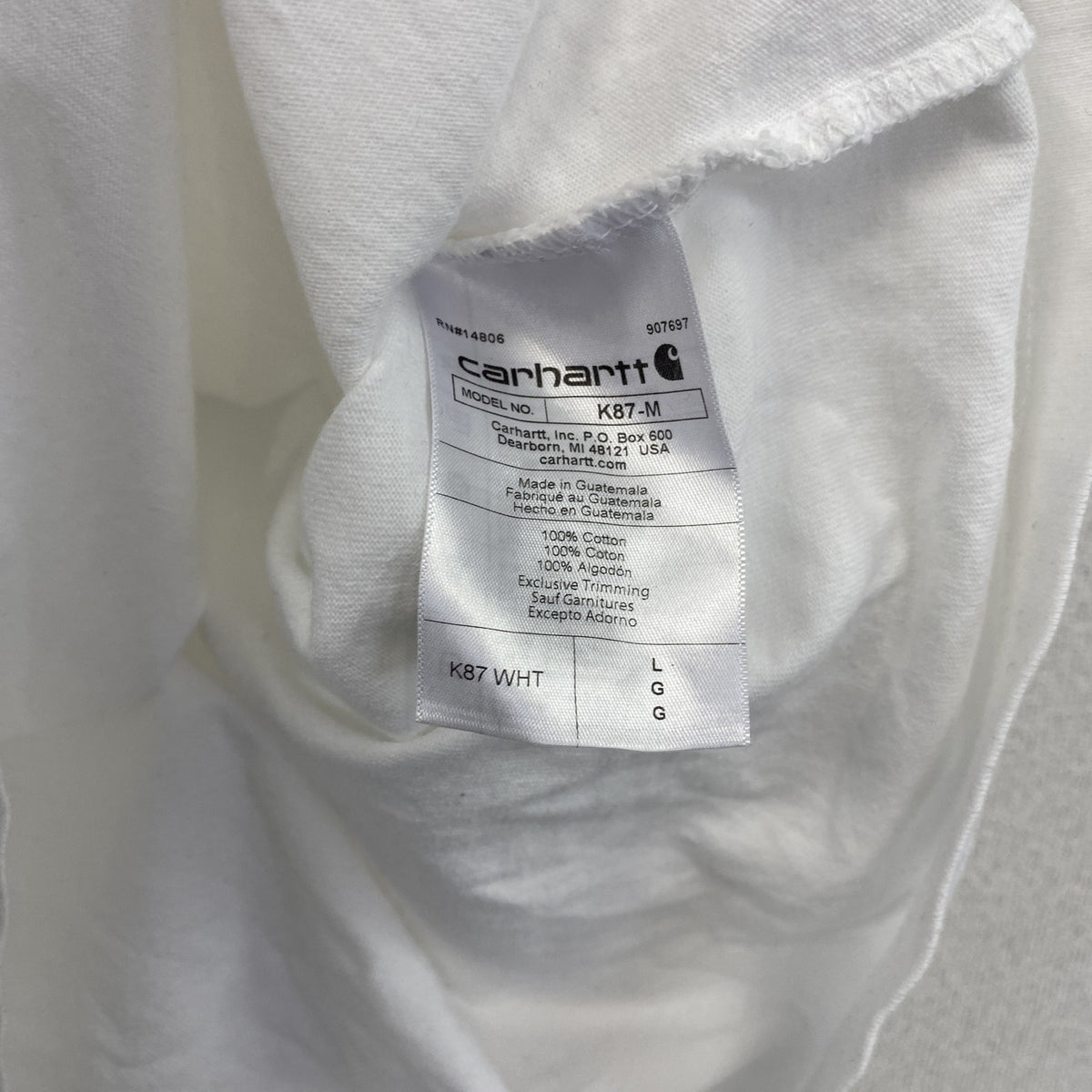 Carhartt　カーハート　半袖Tシャツ　白　ホワイト　Lサイズ カットソー メンズ コットン 古着