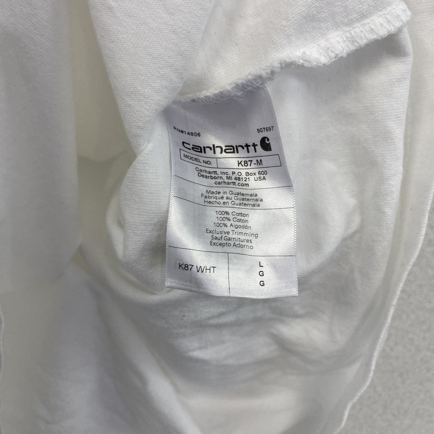 Carhartt　カーハート　半袖Tシャツ　白　ホワイト　Lサイズ　